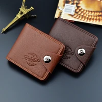 mens wallet short pu leather simple hasp coin purse male magnetic buckle multi card holder large capacity lychee pattern wallet