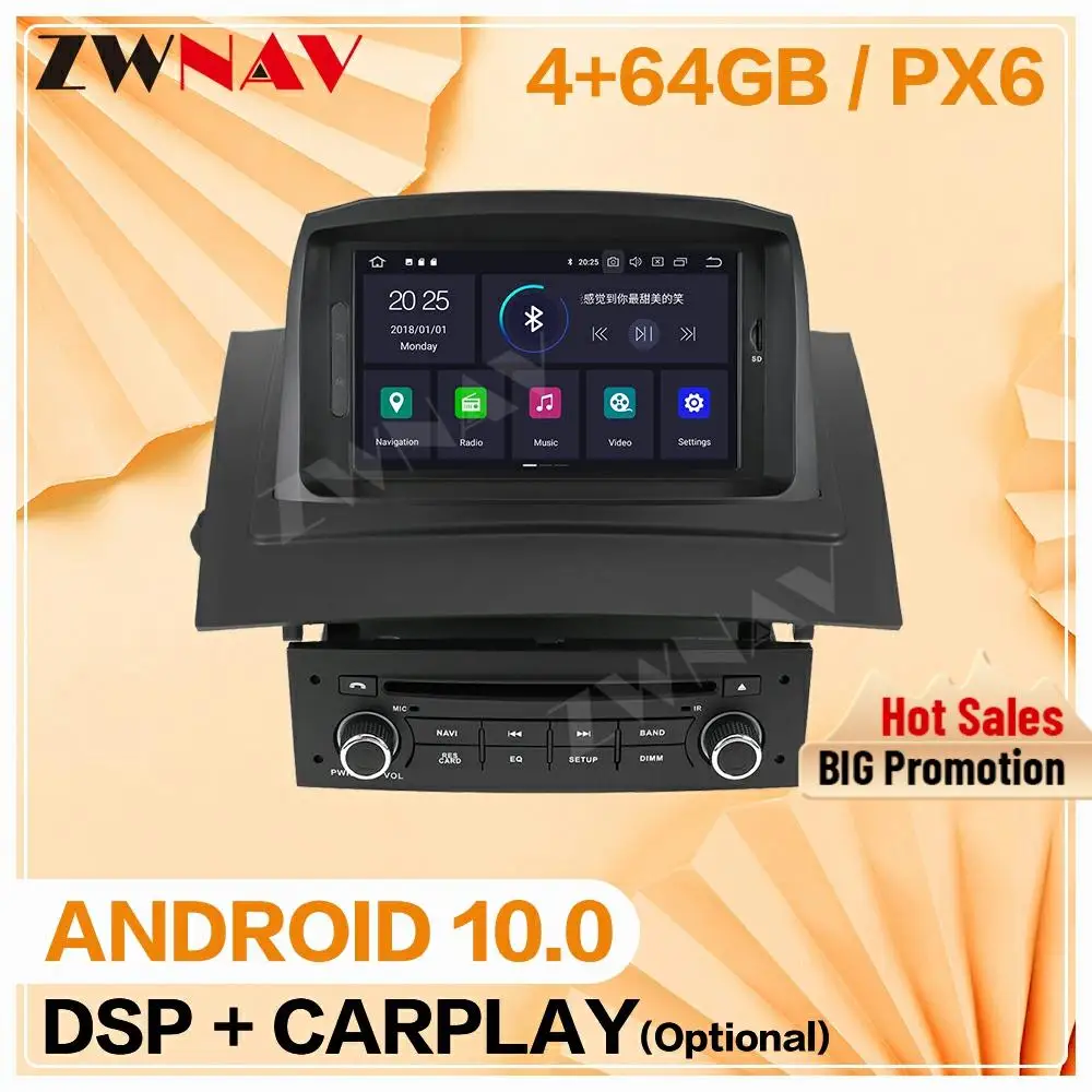 Carplay для 2002 2003 2004 2005 2006 2007 2008 2009 Renault Megane 2 Fluence Android Экран аудио стерео радио