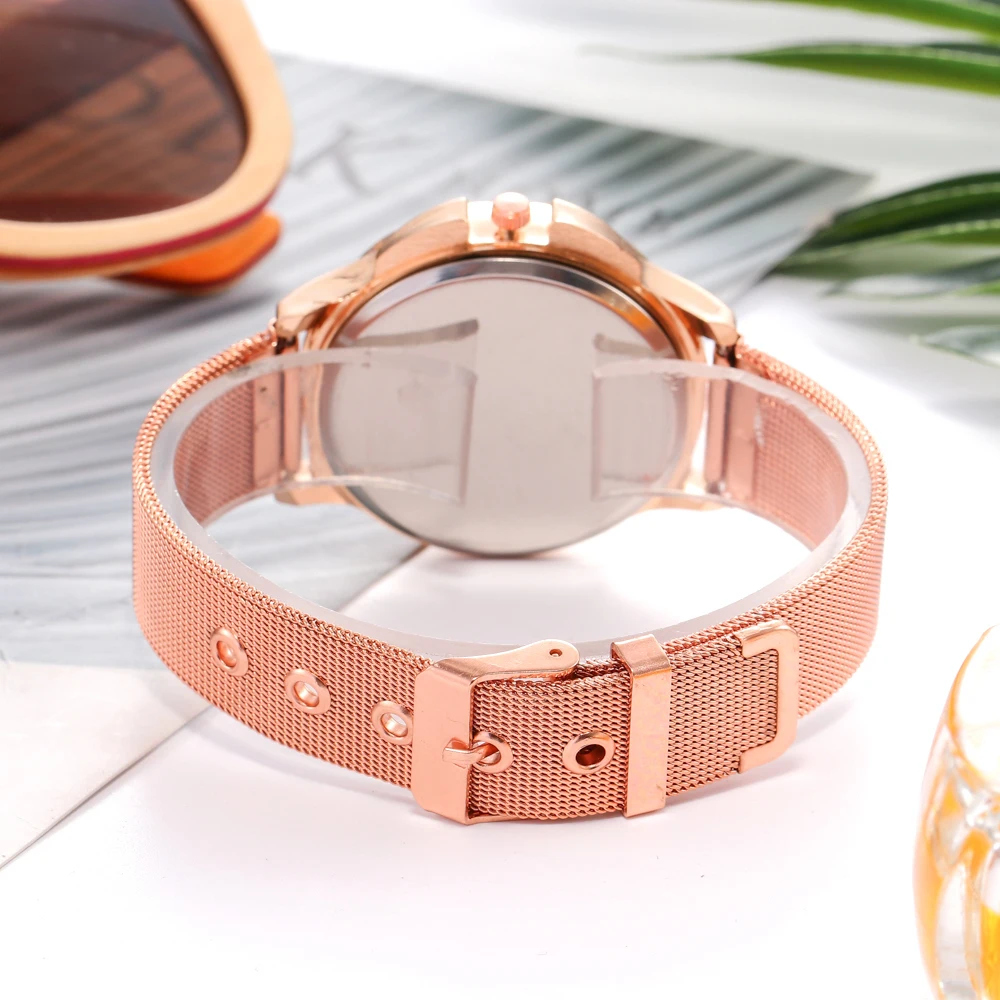 

Luxury Casual Women Rose Gold Flower Rhinestone Wrist Watches Fashion Female Quartz Watch Relogio Feminino