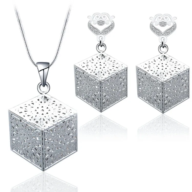 Новая популярная CZ Свадебная 3D кубическая квадратная формы ажурная