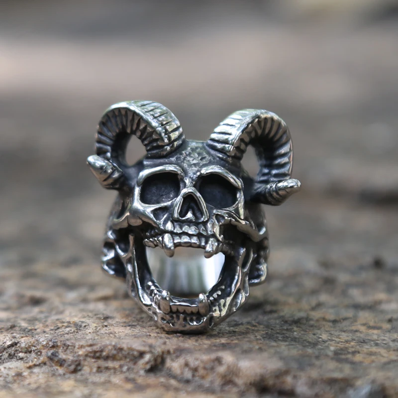 Винтажное готическое кольцо в виде черепа из нержавеющей стали|Кольца| |