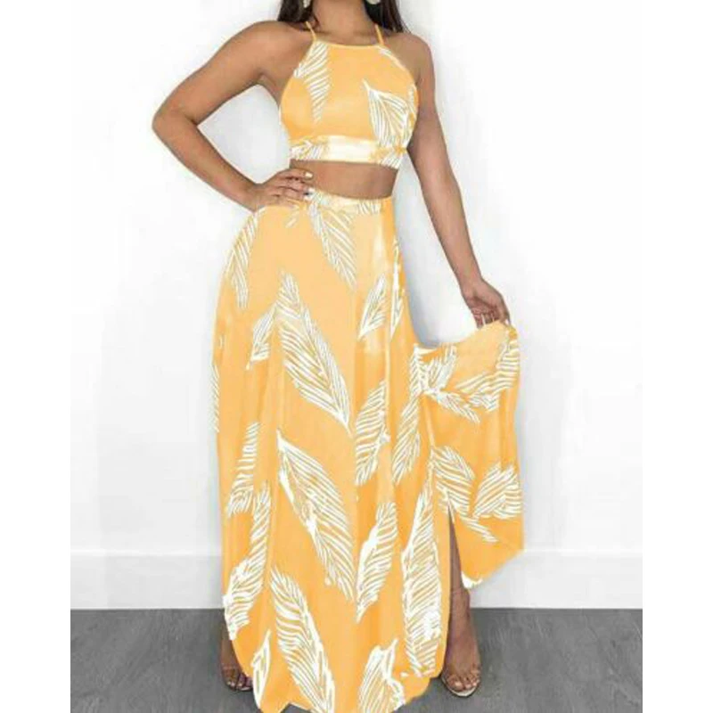 2 шт. Для женщин в богемном стиле с цветочным принтом Летнее платье сексуальное