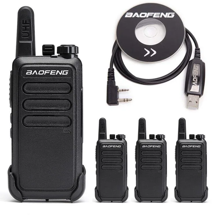 4pcs black 4 шт. Baofeng BF-C9 портативная мини-рация VOX зарядка USB BF-888S двухсторонняя радиостанция отель с Usb кабель для программирования - Цвет: 4pcs black
