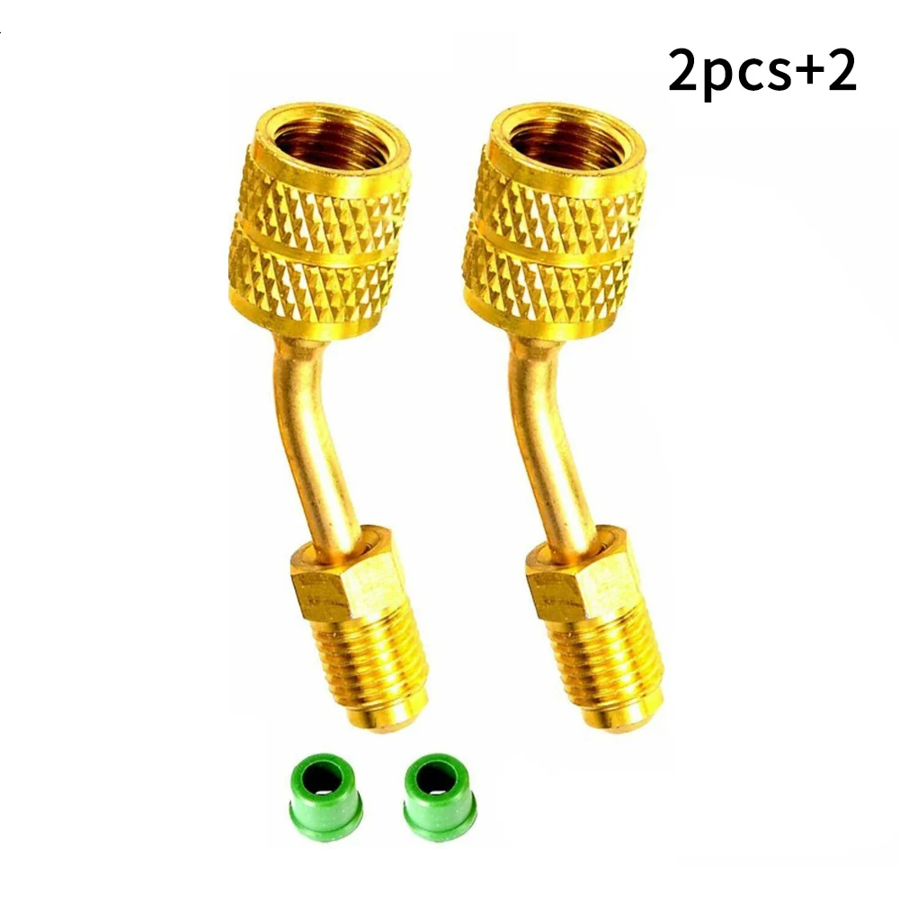 

2 шт., вакуумный переходник R410A для зарядки, латунный преобразователь для мини-сплит-системы, кондиционера, системы охлаждения, вентиляции