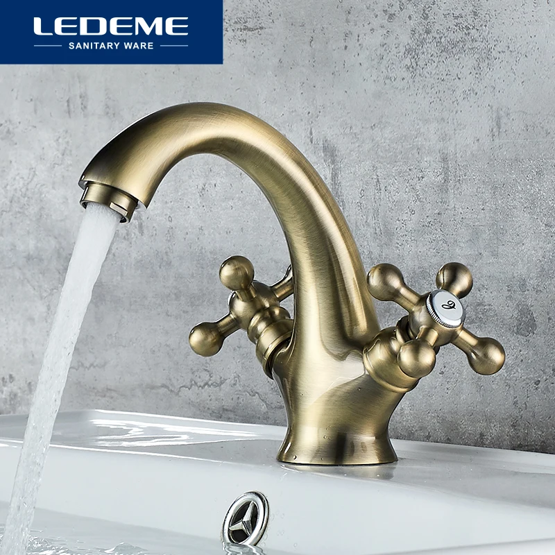 Смеситель для раковины LEDEME L1019C Бронзовый Матовый кран ванной комнаты горячей и