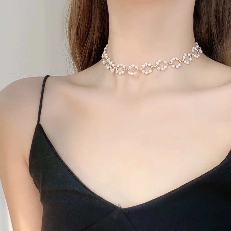 Новое жемчужное ожерелье круглая Геометрическая Элегантность Темперамент