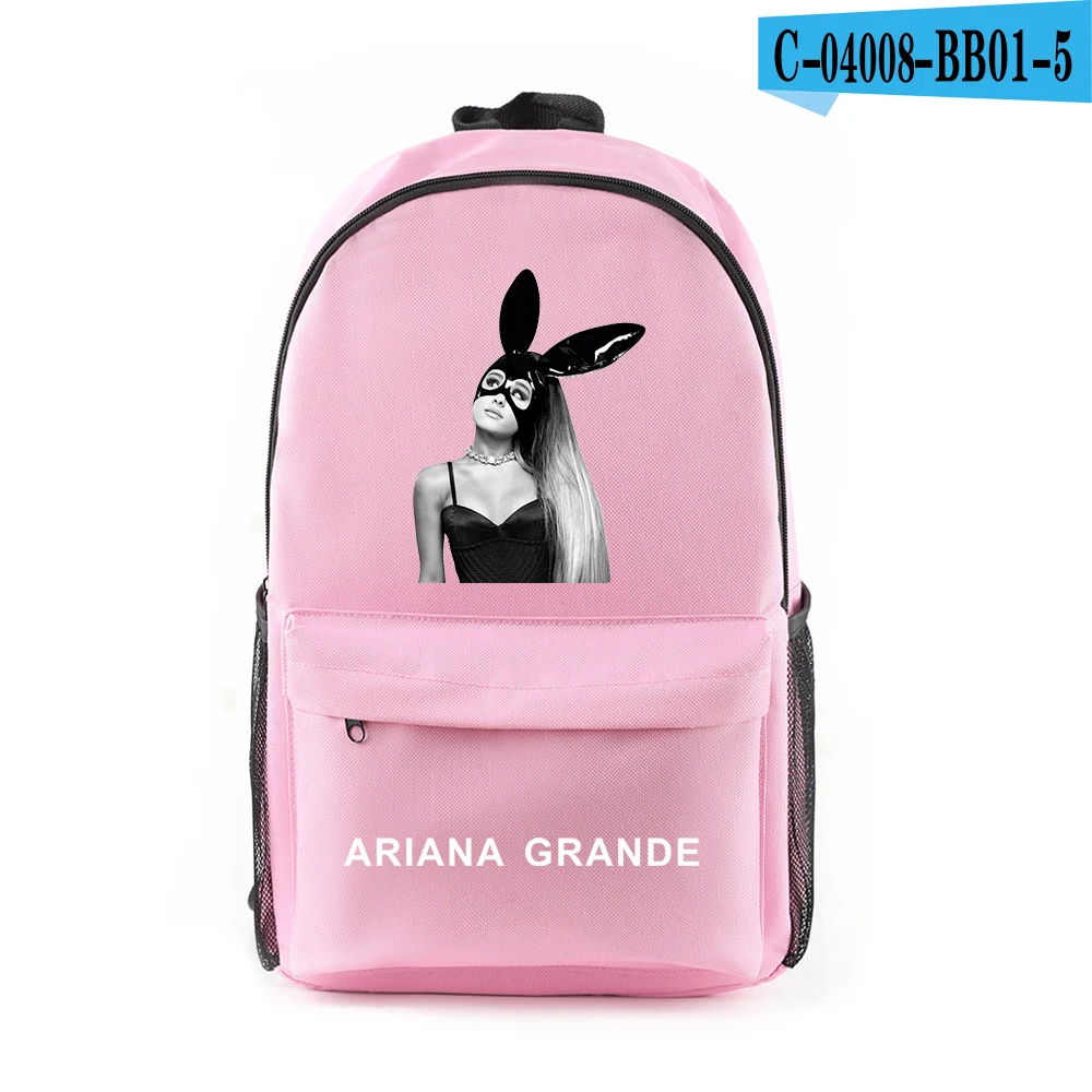 Холщовый Рюкзак на плечо в стиле Харадзюку С Логотипом Ariana Grande, певица на молнии, рюкзак для путешествий в студенческом стиле, пять цветов - Цвет: BB01