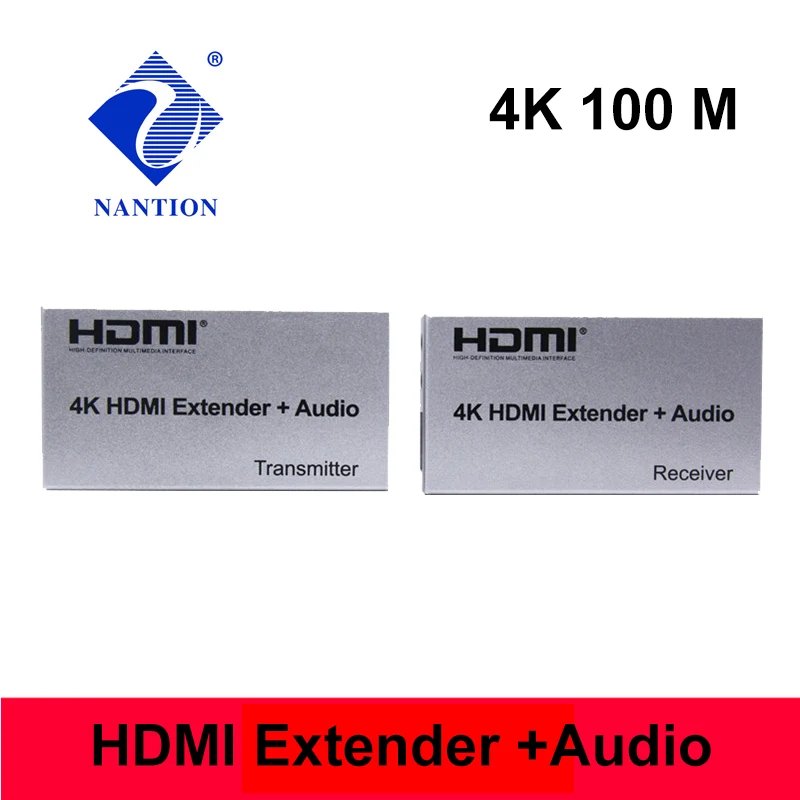 4K HDMI удлинитель 100 м R/L аудио выход Цифровой Hdmi сигнал ИК управление с помощью Cat LAN