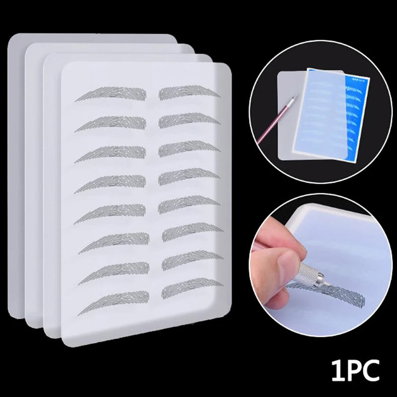 1Pc Permanent Makeup Microblading Accessories for Beginner Transparent Silicone Tattoo Eyebrow Lip Practice Skin Tool