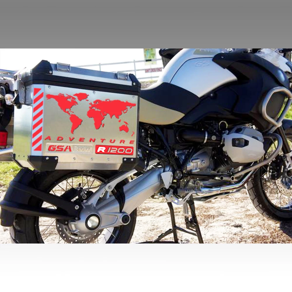 

Motorcycle Aluminium box Side case world map Decoration Stickers Reflective Decals For BMW R1200GSA r 1200 gsa