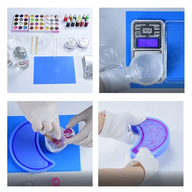 

Moon Tray Epoxy Resin Mold Phase Dish Tray Silicone Mould DIY Crafts Jewelry Storage Plate Home Decorations Casting Tool