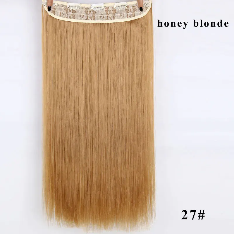 27 AISI BEAUTY 5 Clips Synthetic Hair Long Wavy Blonde Clip In One Piece Hair Extensions Brown Black Hair Pieces for Women - Цвет: 27