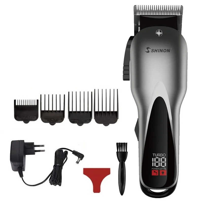 4pcs combs Турбо профессиональная машинка для стрижки волос Электрический триммер для волос для мужчин перезаряжаемая машинка для стрижки волос совместимая с wahl Парикмахерская - Цвет: 4pcs combs