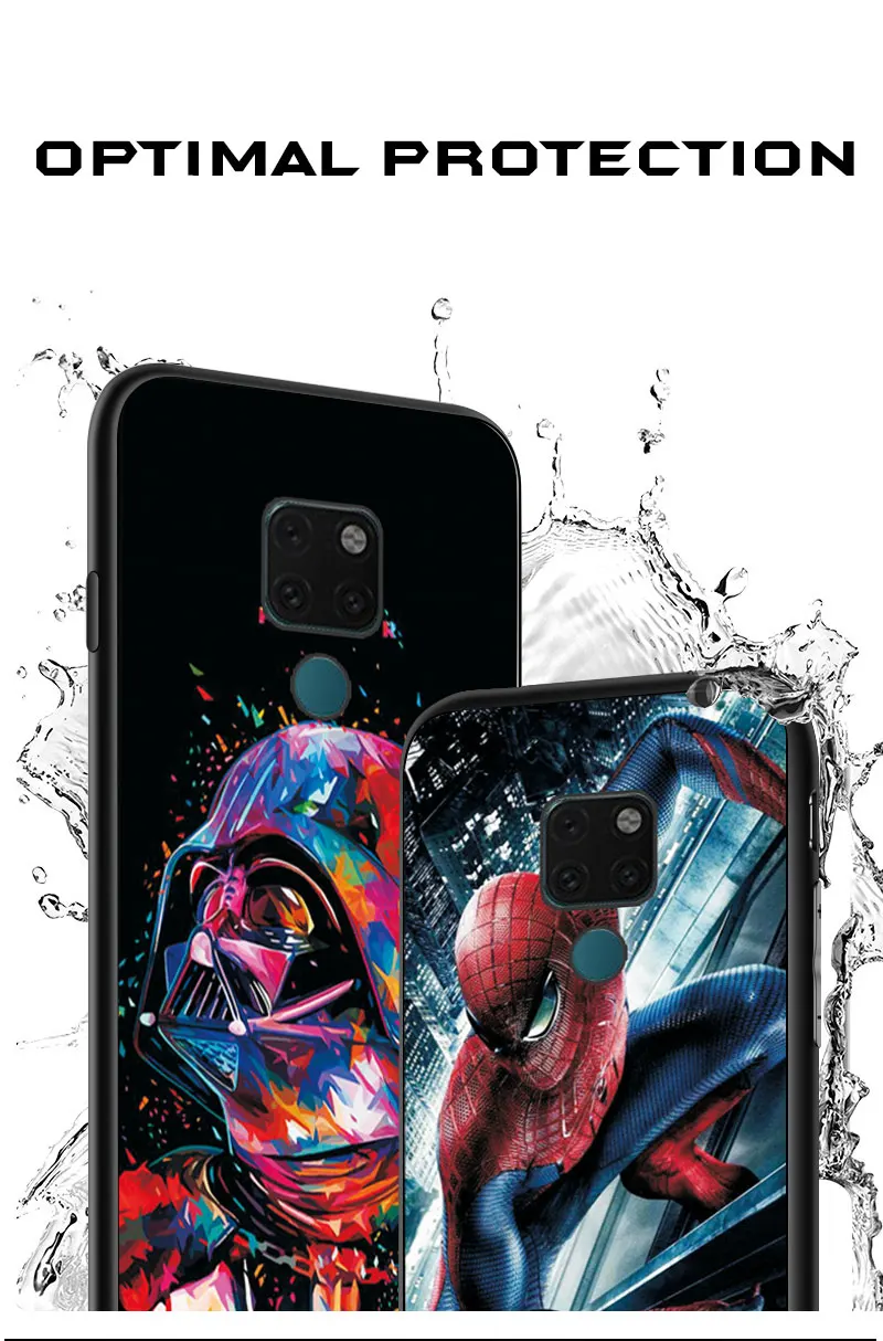 Чехол для телефона для huawei Коврики 20 Lite Марвел Капитан крышка для huawei Y5 Y6 Y9 Y7 черный чехол ТПУ на Honor 8X 8A чехол