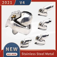 chaste bird 2021 new metal ht v4 male chastity device stainless steel cock cage penis ring bondage belt fetish adult sex toys