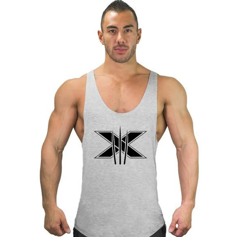 Мужская майка для бодибилдинга занятий фитнесом без рукавов хлопковая одежда