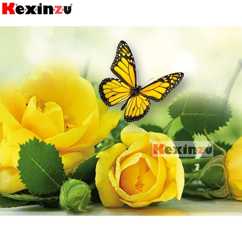 Полный 5D DIY квадрат/круглый дрель алмазов картина комплект &quotБабочки розового