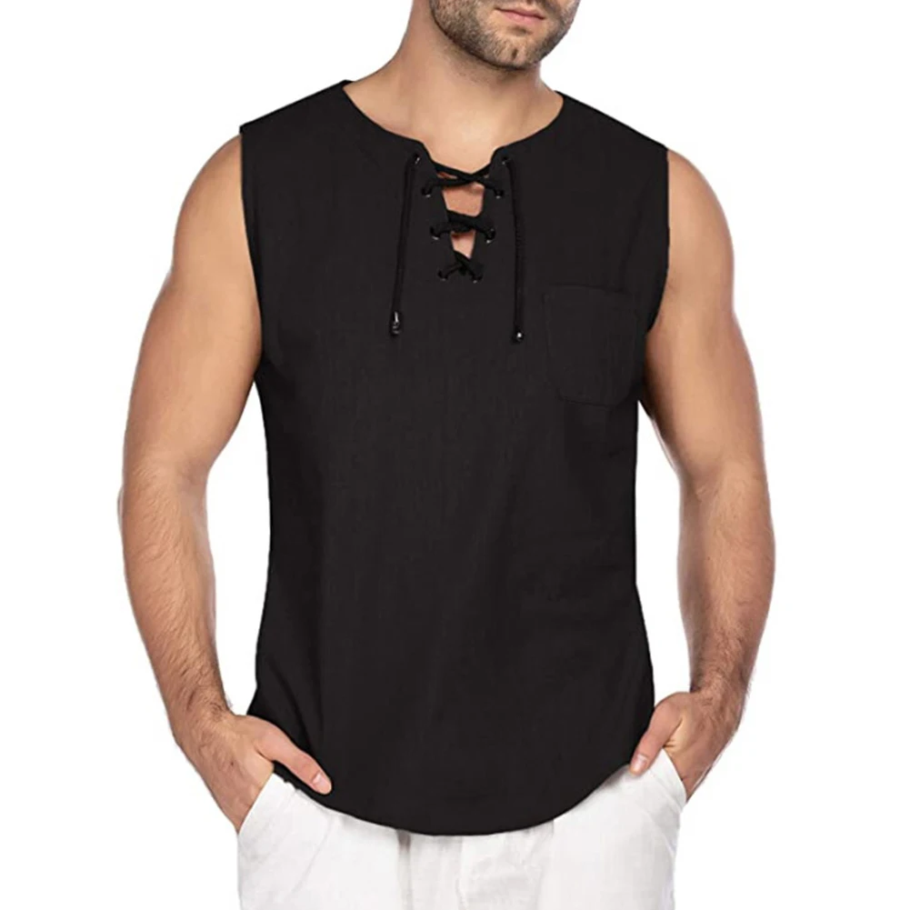 Размера плюс 2XL повседневные летние мужские однотонные Цвет платье без рукавов с