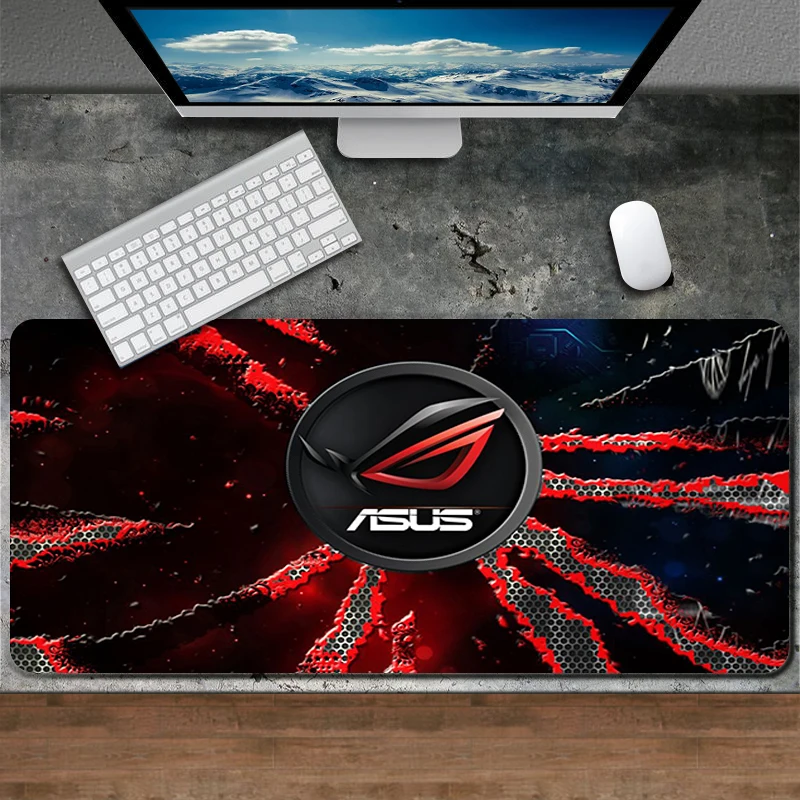 

Fashion 90x40cm Large ASUS Gaming Mousepad Republic Of Gamers Keyboard Pad Locking Edge Rubber Laptop Notebook Desk Mat