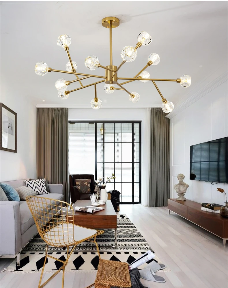 Хрустальная люстра с 9/12/2019 кристаллами из железа 15/18 золота 110 В и 220 современная