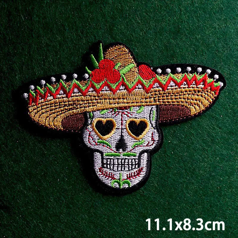 Патчи с черепом в мексиканском стиле 2 шт./лот патчи для глажки на одежде