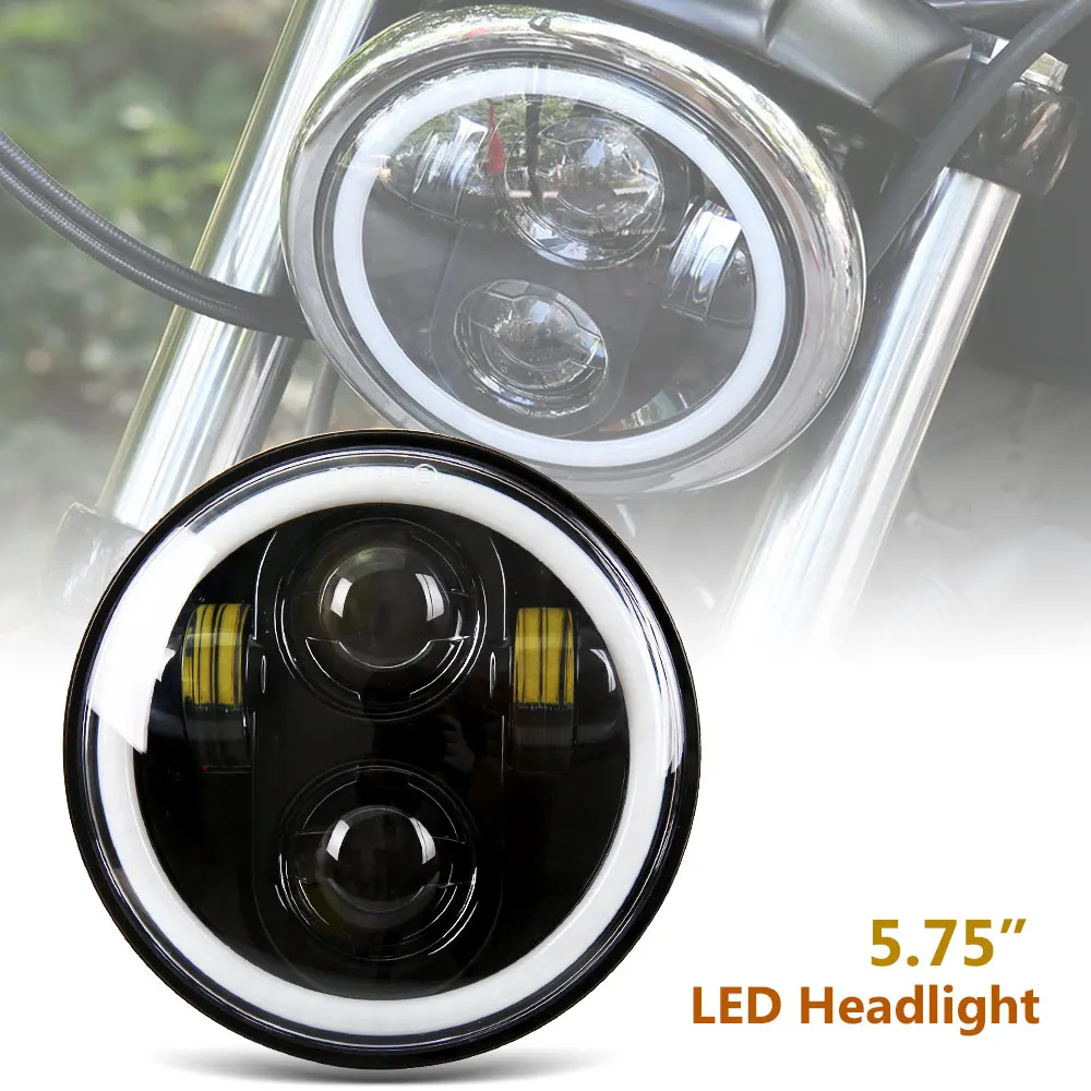 

5,75 дюймов светодиодный фары 5 3/4 "светодиодный DRL 50 Вт мотоцикл фары для Sportster 883 XL883 FXCW