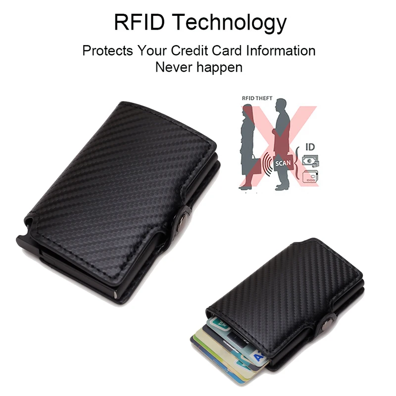 Кошелек мужской Ультратонкий из углеродного волокна с Rfid-защитой и отделением