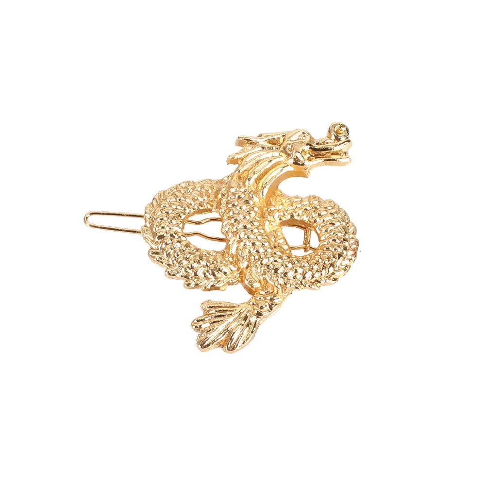 Золотые заколки для волос с древним китайским драконом западным головной убор