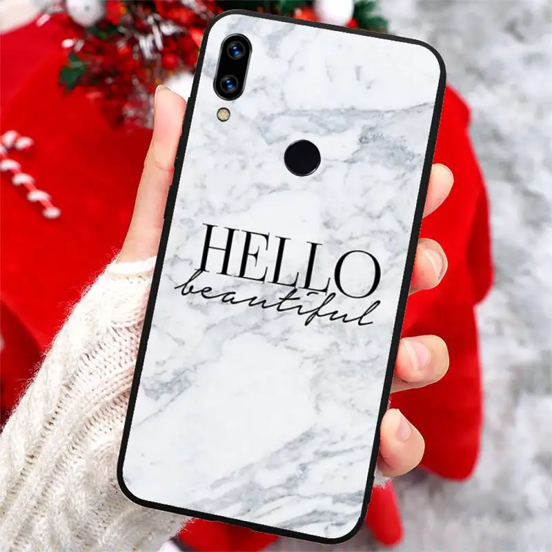 

Marble letter aesthetics pattern Phone Case For Xiaomi Redmi note 7 8 9 t k30 max3 9 s 10 pro lite