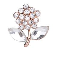 embellishment flower design brooch with copper alloy plating rose gold womens collar button