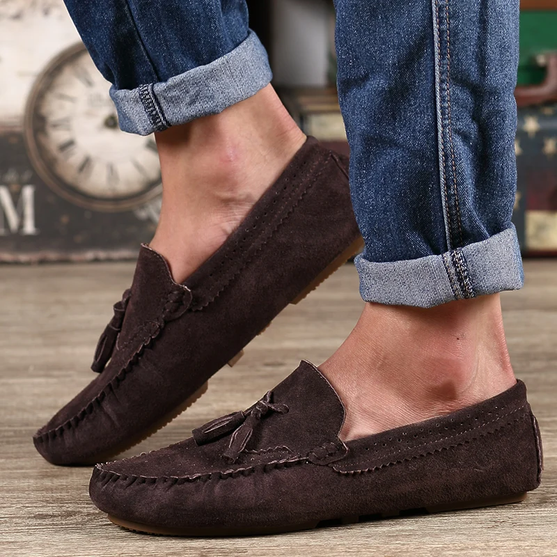 Мужские летние лоферы на плоской подошве повседневная мужская обувь в горошек