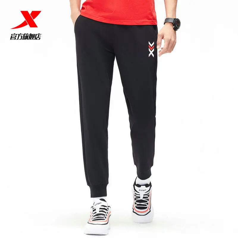 Спортивные трикотажные брюки Xtep мужские модные весенние облегающие прямые штаны