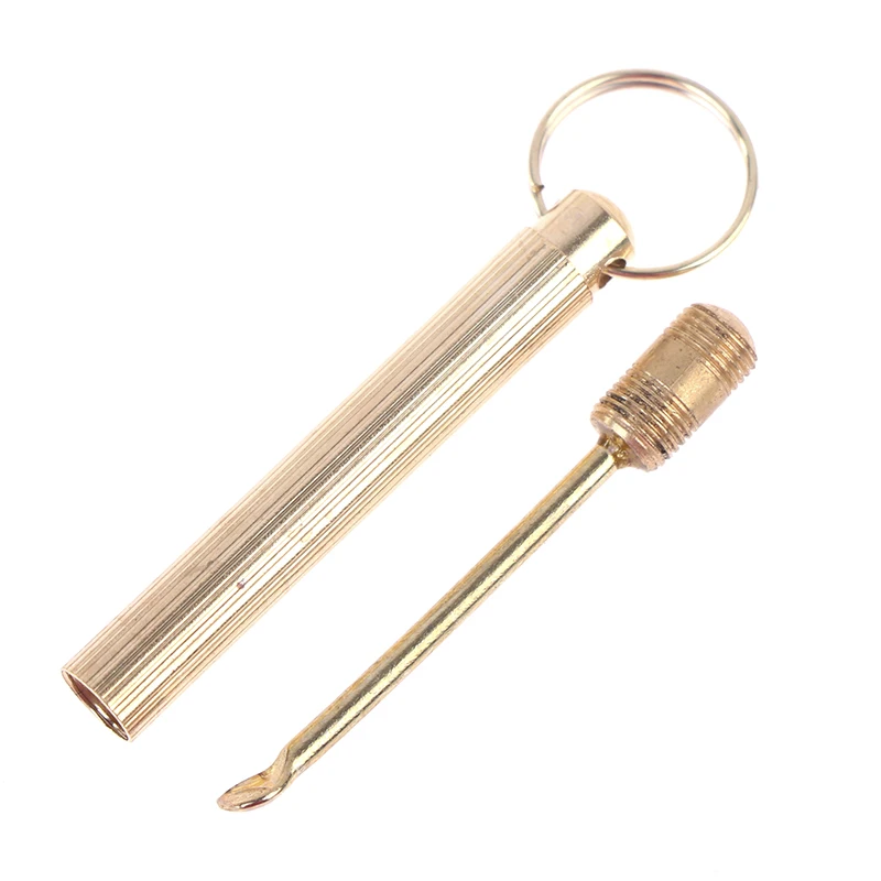 

5pcs/lot Gold Brass Snuff Spoon Sniffer Snorter Powder Hoover Hooteer Metal Snuff Tobacco Pipe Shovel Key Chain Pocket Size