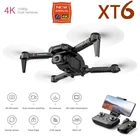 Дрон XT6, 2 камеры, 4K, 2020 P HD, Wi-Fi, FPV, функция удержания высоты, складной, дистанционное управление