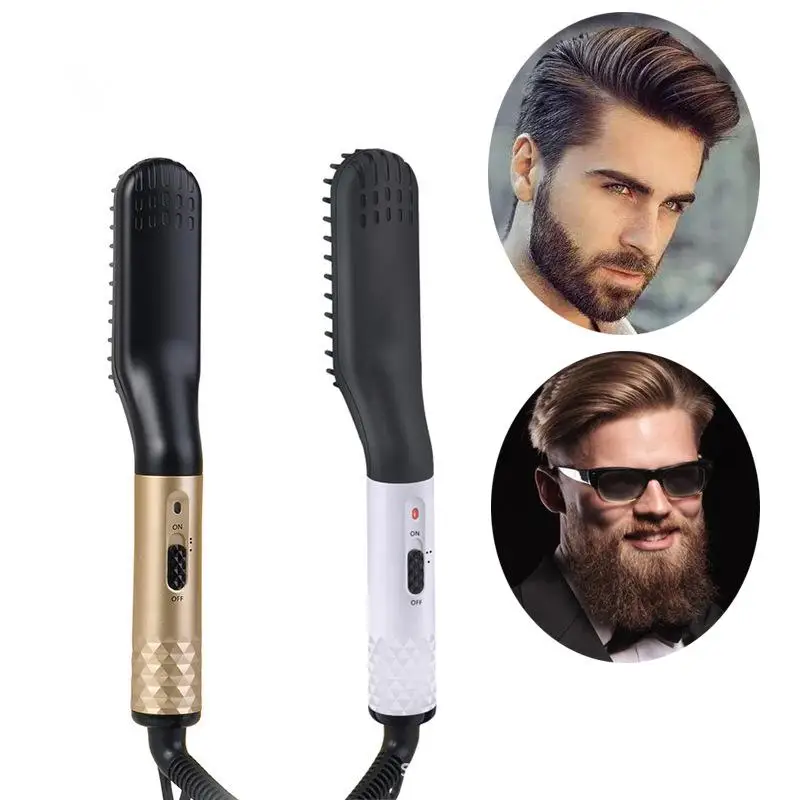 

Men Quick Beard Straightener Man's Hair Flat Iron Fast Heated Straightening Comb Beard And Hair Show Cap Hair Styler For Male