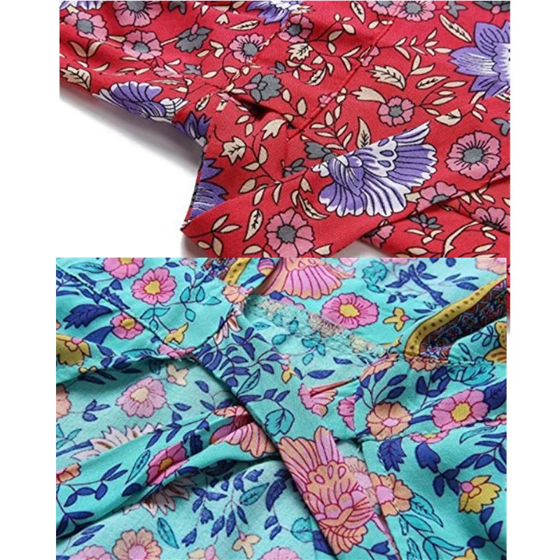 

Summer Floral Dress Boho V Neck Ruffle Short Sleeve Mini Women's Dresses Woman Elegant Sexy Girl Bodycon Casual Clothing
