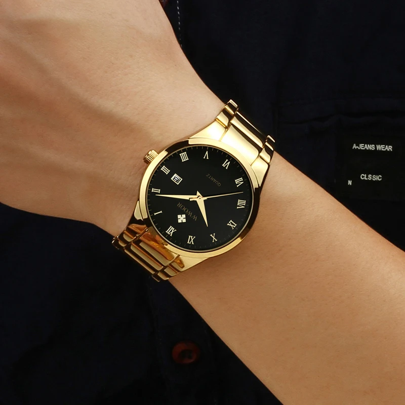 Часы WWOOR Мужские кварцевые аналоговые брендовые Роскошные водонепроницаемые