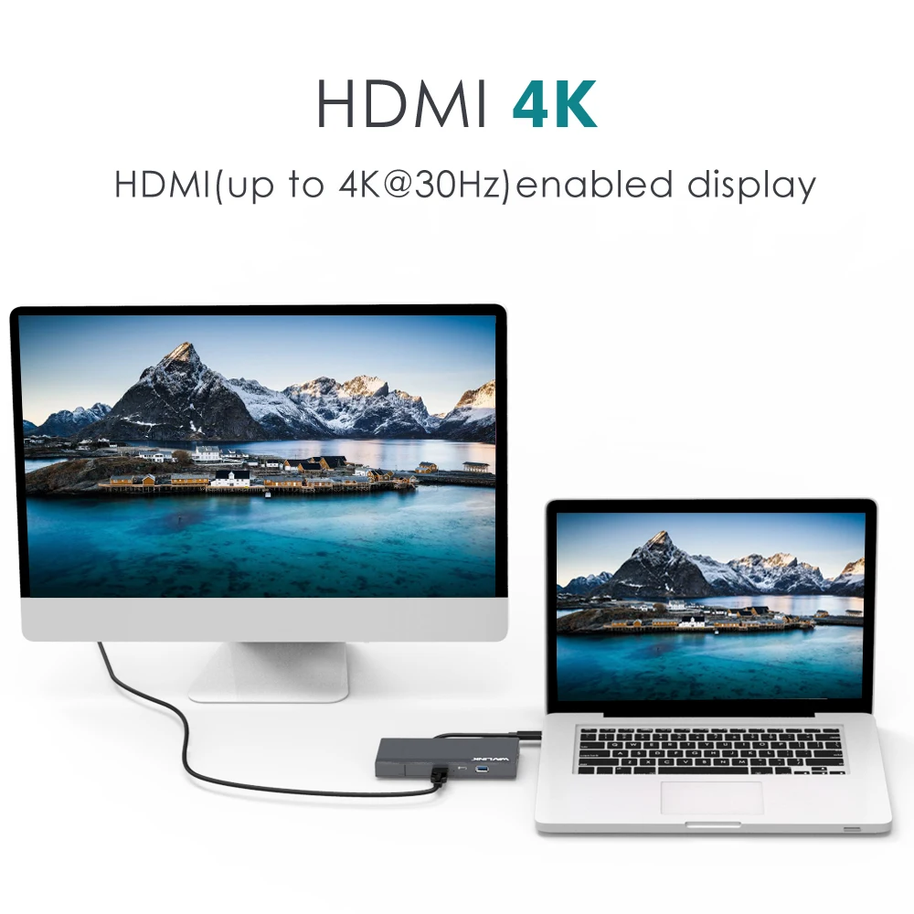 Wavlink USB C Hub 4K HDMI совместимая док станция с RJ45 Gigabit Ethernet Type usb хаб 3 0 кардридер для MacBook