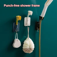 adjustable shower head holder bracket wall mounted bathroom shower head base support 360 rotatable showerhead storage shelf