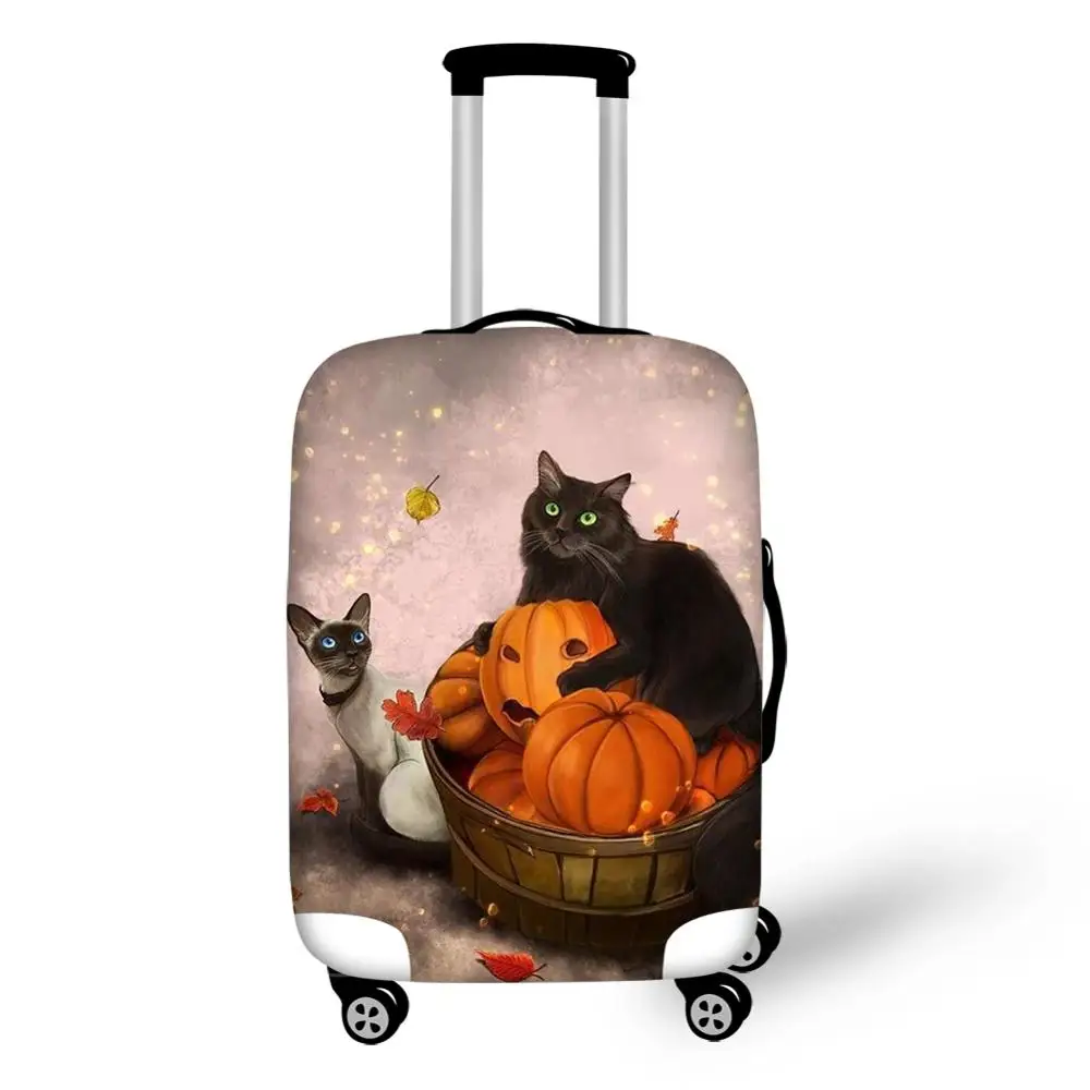 HaoYun Protective Suitcase Cover Black Cats Print Elastic Dustp-roof Luggage Cover Fantasy Animal Water-proof Travel Accessories