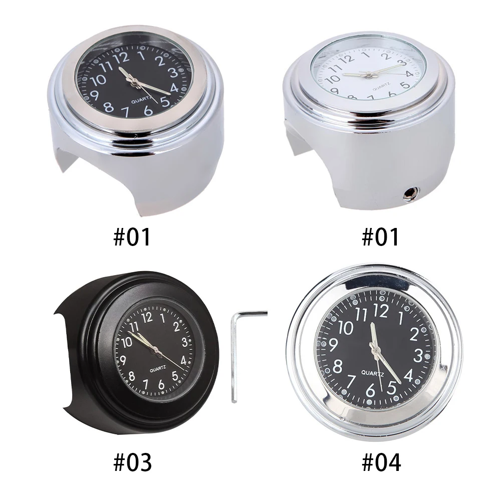 

Motorcycle Quartz Clock Aluminum Dustproof Universal Aluminum Alloy Motorbike Handlebar Mount Luminous Clock Watch