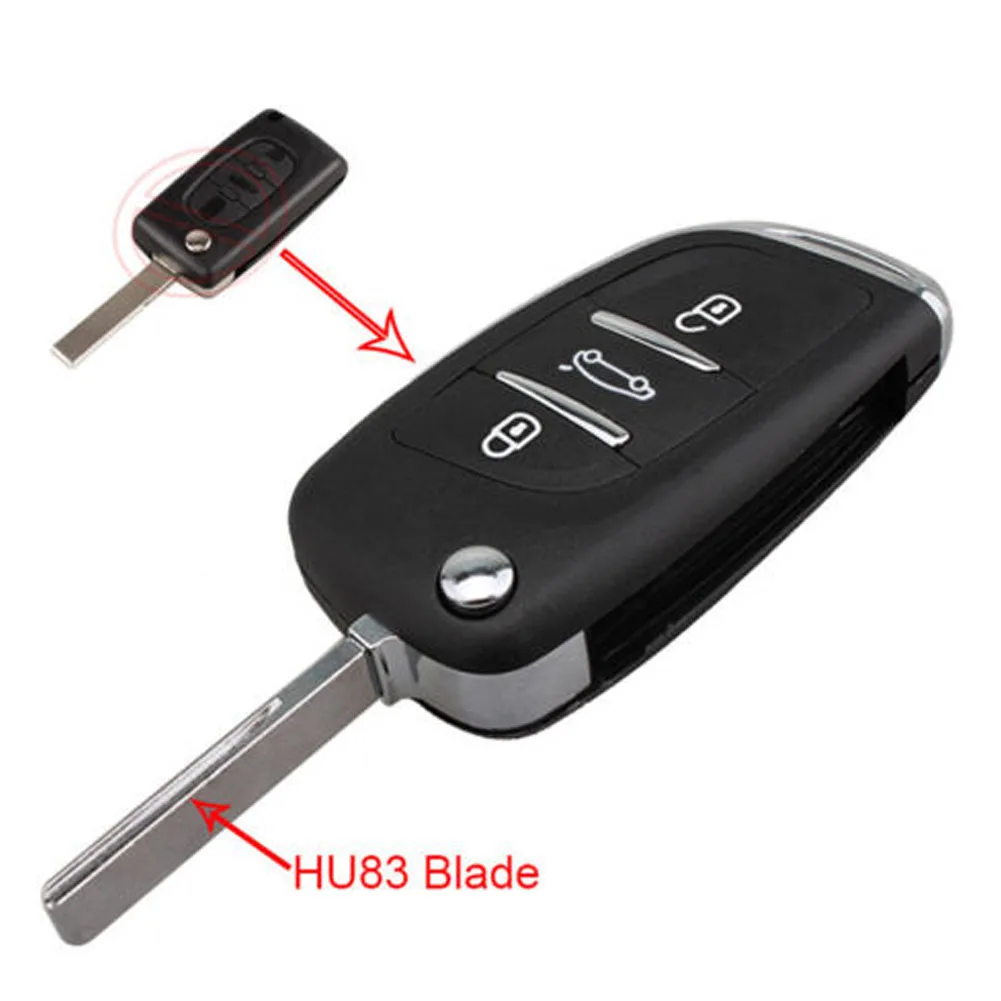 3 Buttons Remote Flip Car Key Fob Replace Shell Case For Peugeot 207 407 Blade | Автомобили и мотоциклы