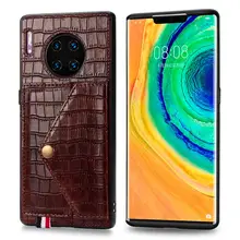 for huawei mate 30 Alligator case can absorb card storage bracket function half package mobile phone case for huawei mate 30 pro