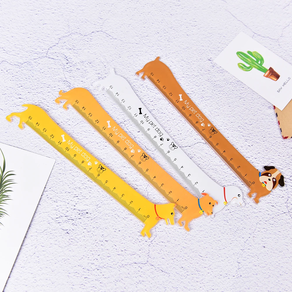 

Kawaii Cute Lovely Puppy Dog Rulers Plastic Straight Ruler Study Student Stationery School Supply Promotion Kids Gift