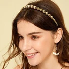 Женская повязка на голову, золотого цвета