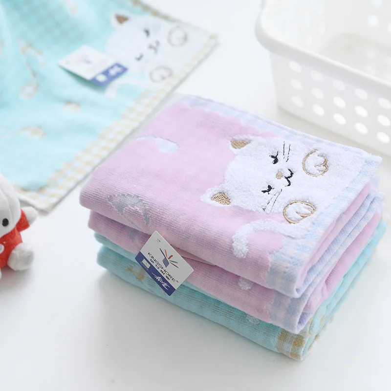 

Children's Cotton Cut Velvet Cute Cat Children's Towel Newborn Baby Towels Toallas Toalla Bebe Toalla Facial Muslin Cloth Cute