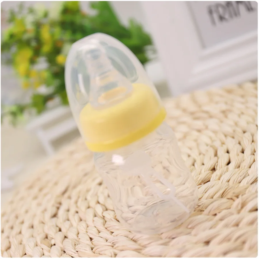 60ml yellow 60 мл детская Мини Портативная для кормления бутылочка безопасный, не содержит БФА для новорожденных детей уход за грудью кормушка Молоко Фруктовый сок бутылка для воды - Цвет: 60ml yellow