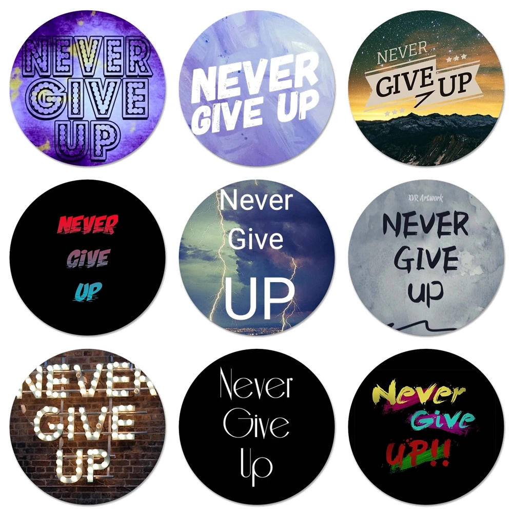 58 мм никогда не сдавайся брошь значок косплея аксессуары для одежды рюкзак