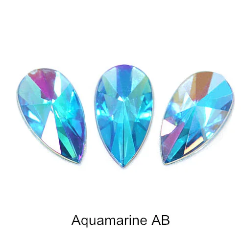 Aquamarine-AB Teardop акриловые не стразы горячего крепления гладкие острые капельки акриловые стразы для дизайна ногтей стразы украшения для ногтей F0164 - Цвет: Aquamarine-AB