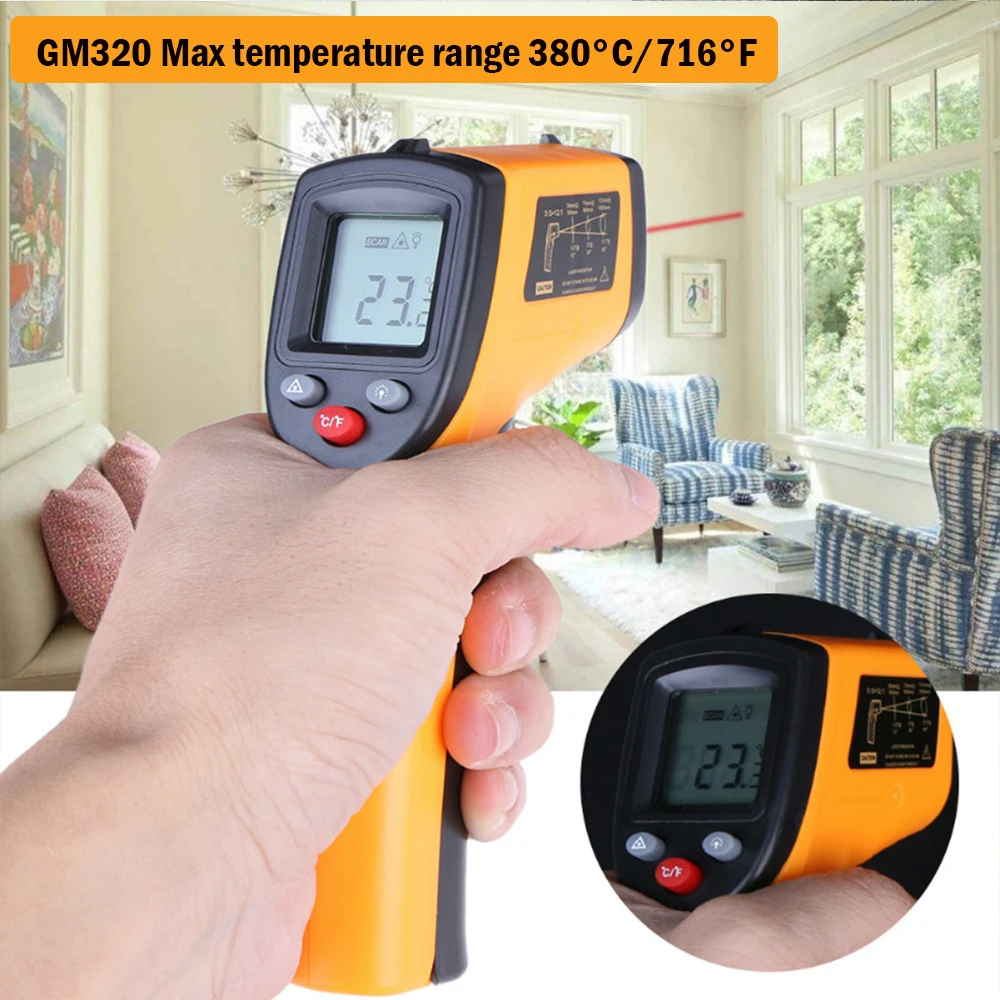 Новый GM320 LCD ИК инфракрасный термометр Бесконтактный цифровой пирометр